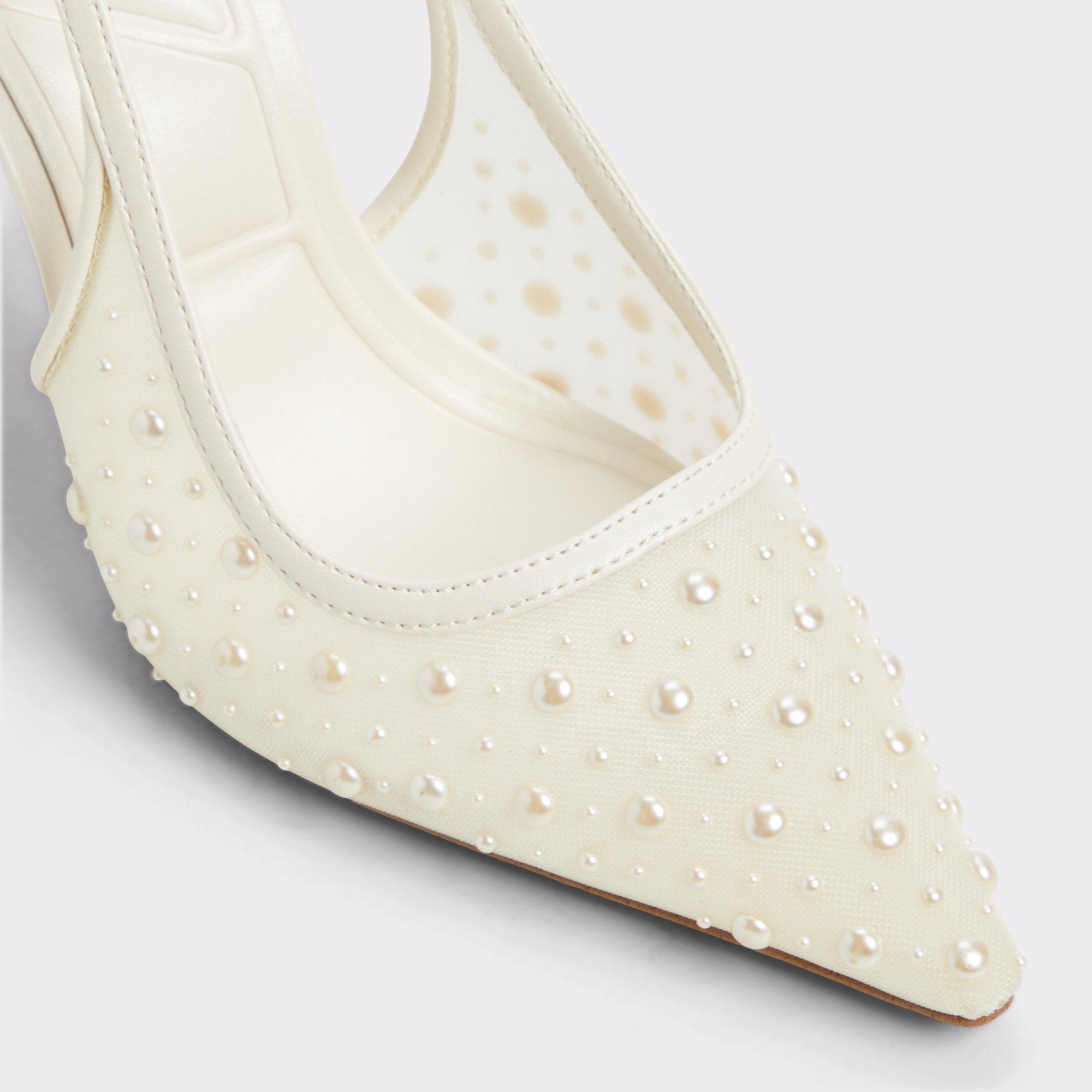 ALDO Pearlescent - Women's Slingback Collection - White, Size 7.5 Product Image