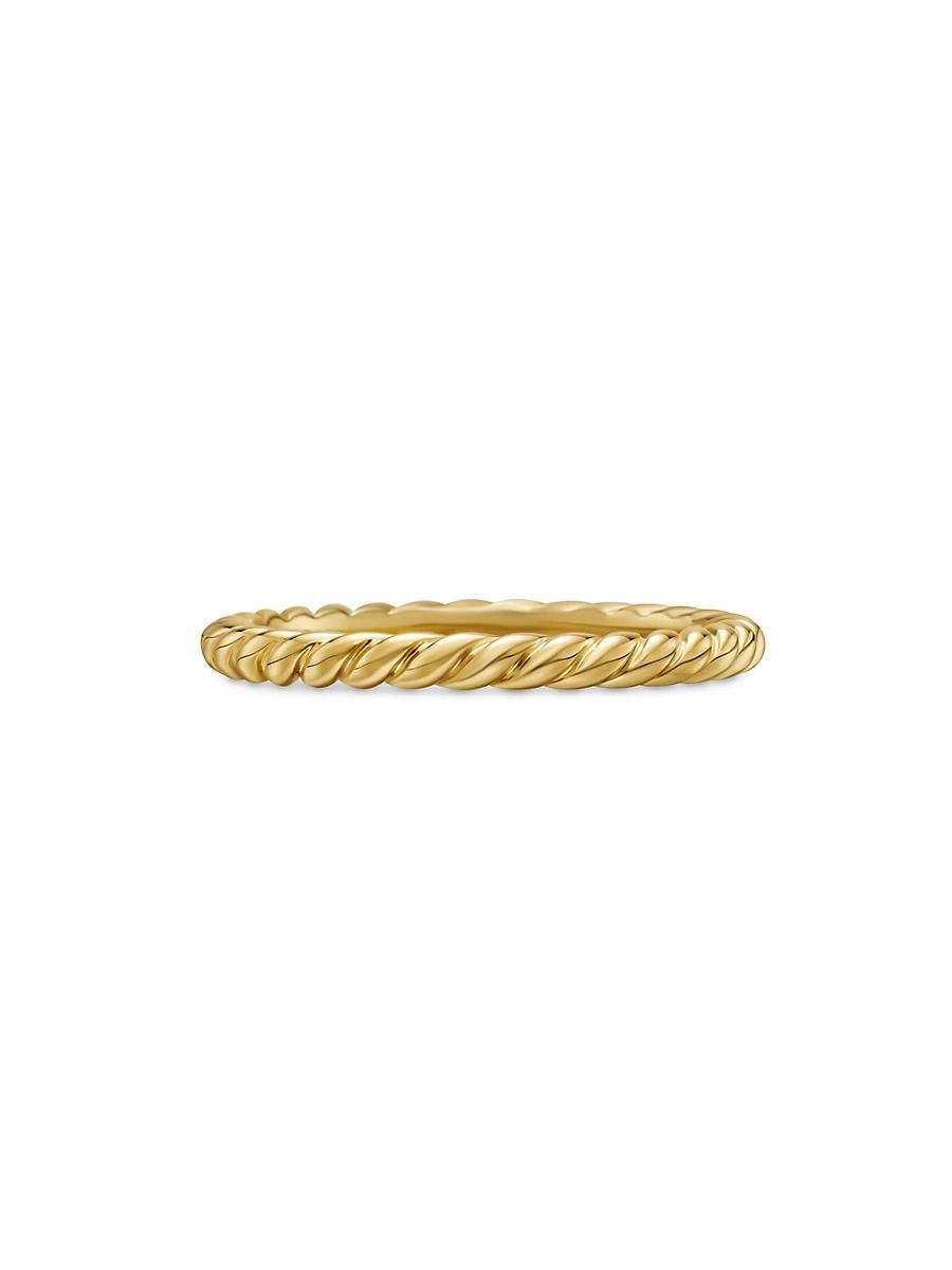 Womens Cable Band Ring in 18K Yellow Gold, 2MM Product Image