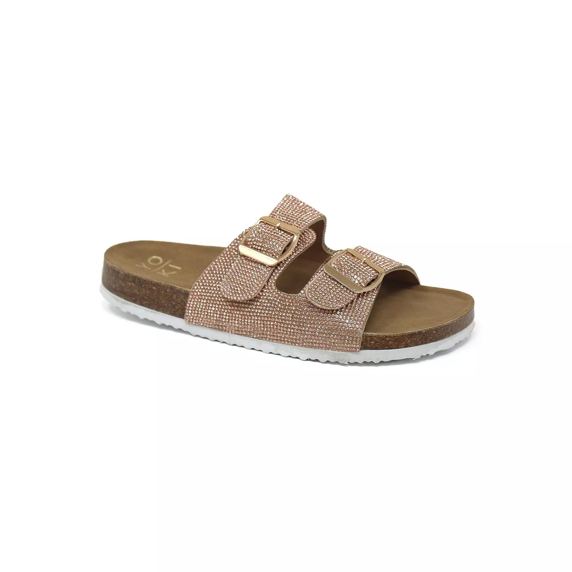 Yoki Gian 107 Women's Slide Sandals, Size: 8.5, Black Product Image