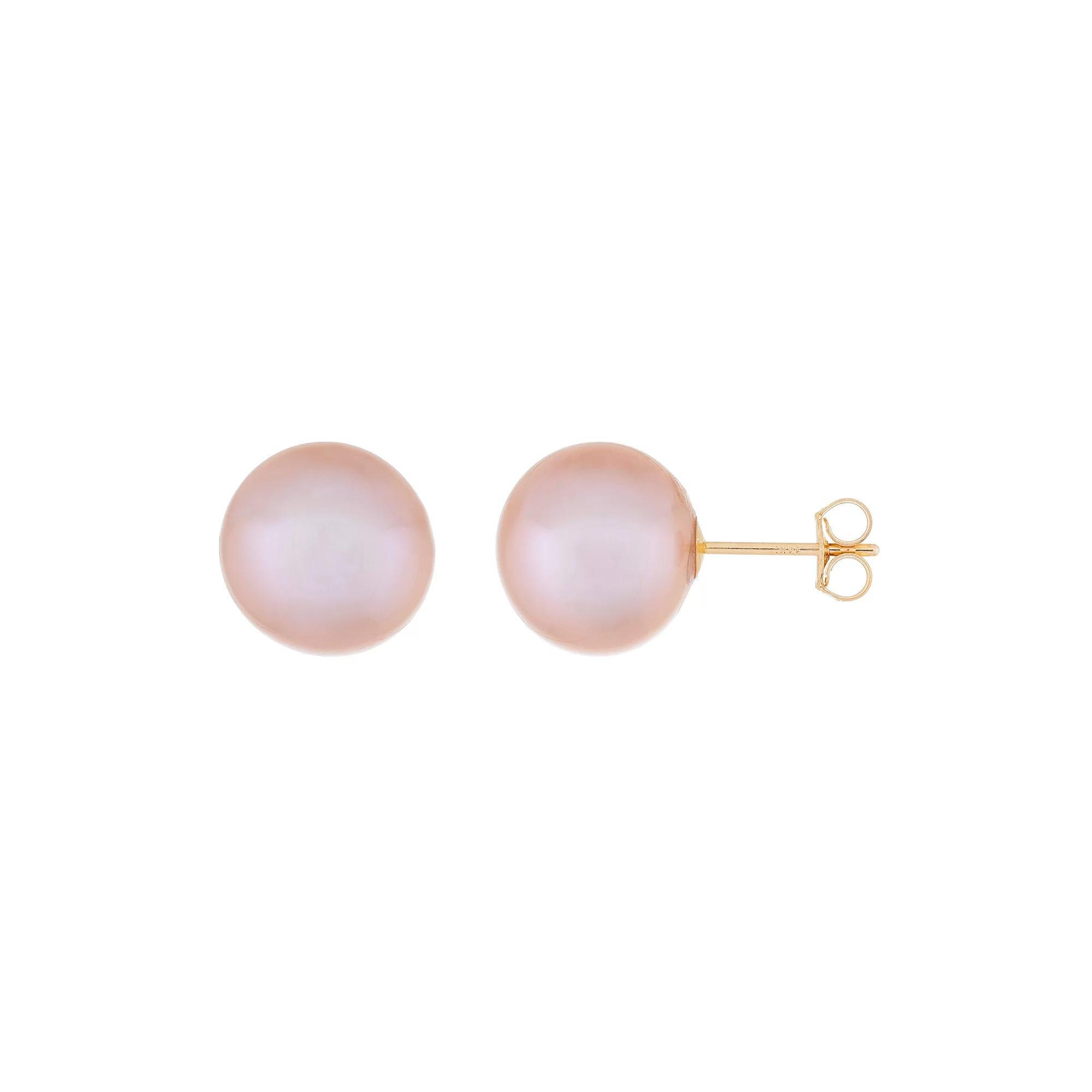 14k Gold 6 mm Freshwater Cultured Pearl Stud Earrings, Women's, Gray Product Image