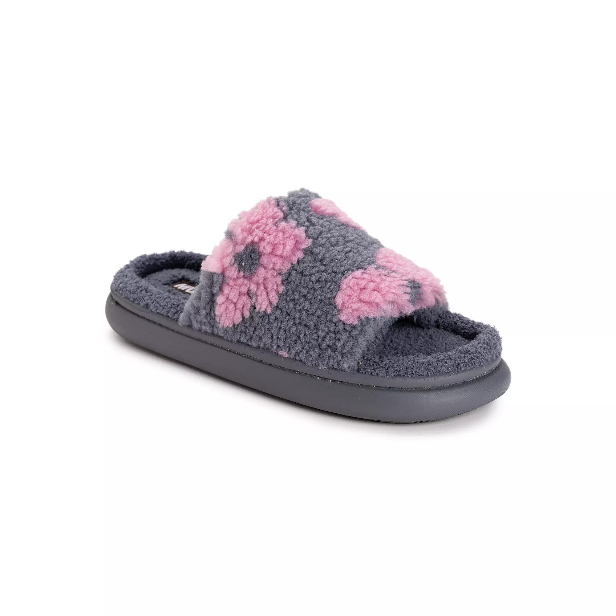 MUK LUKS Marsai Women's Slippers, Size: Large, Black Smiley Product Image