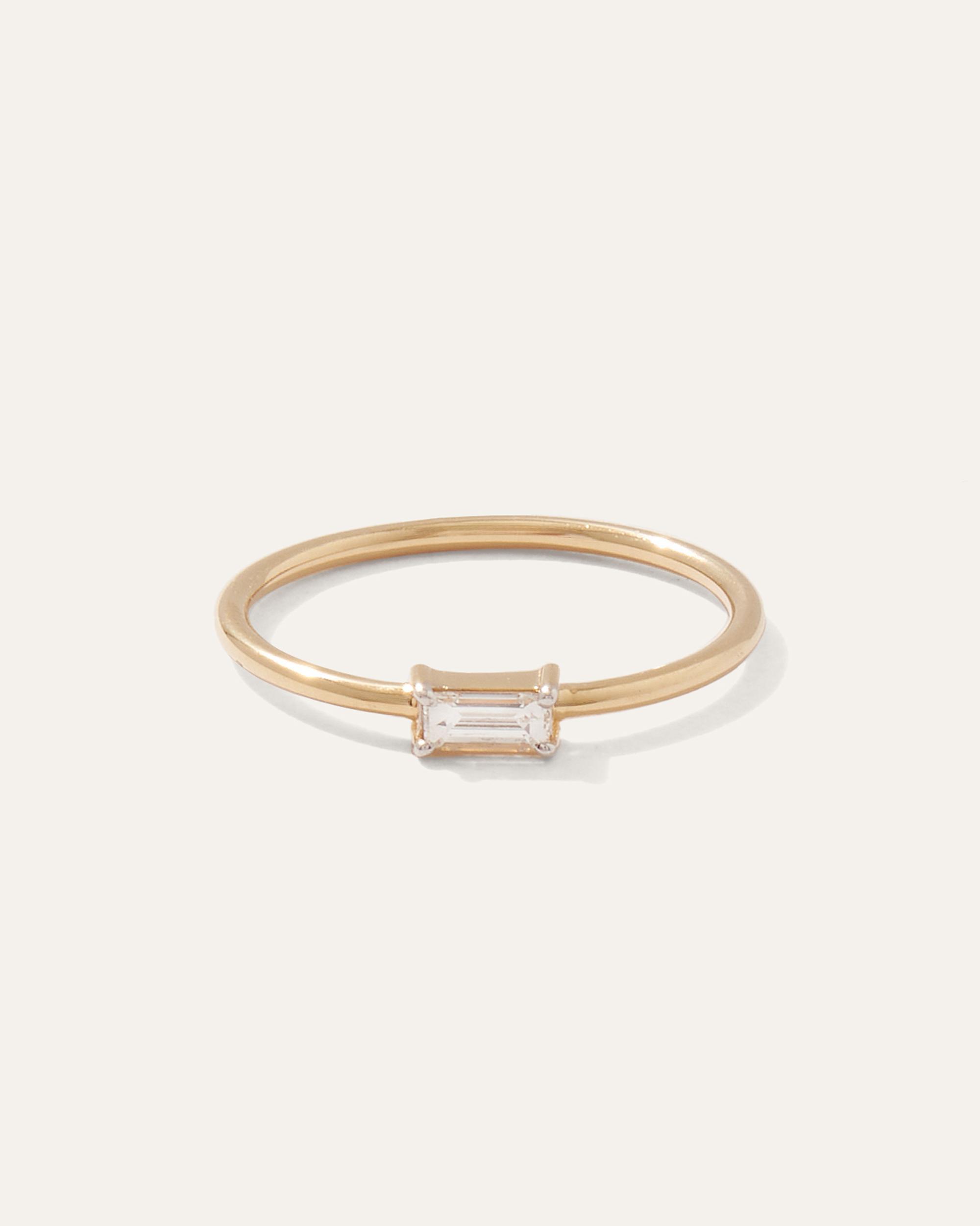 14K Gold East West Diamond Baguette Ring Product Image