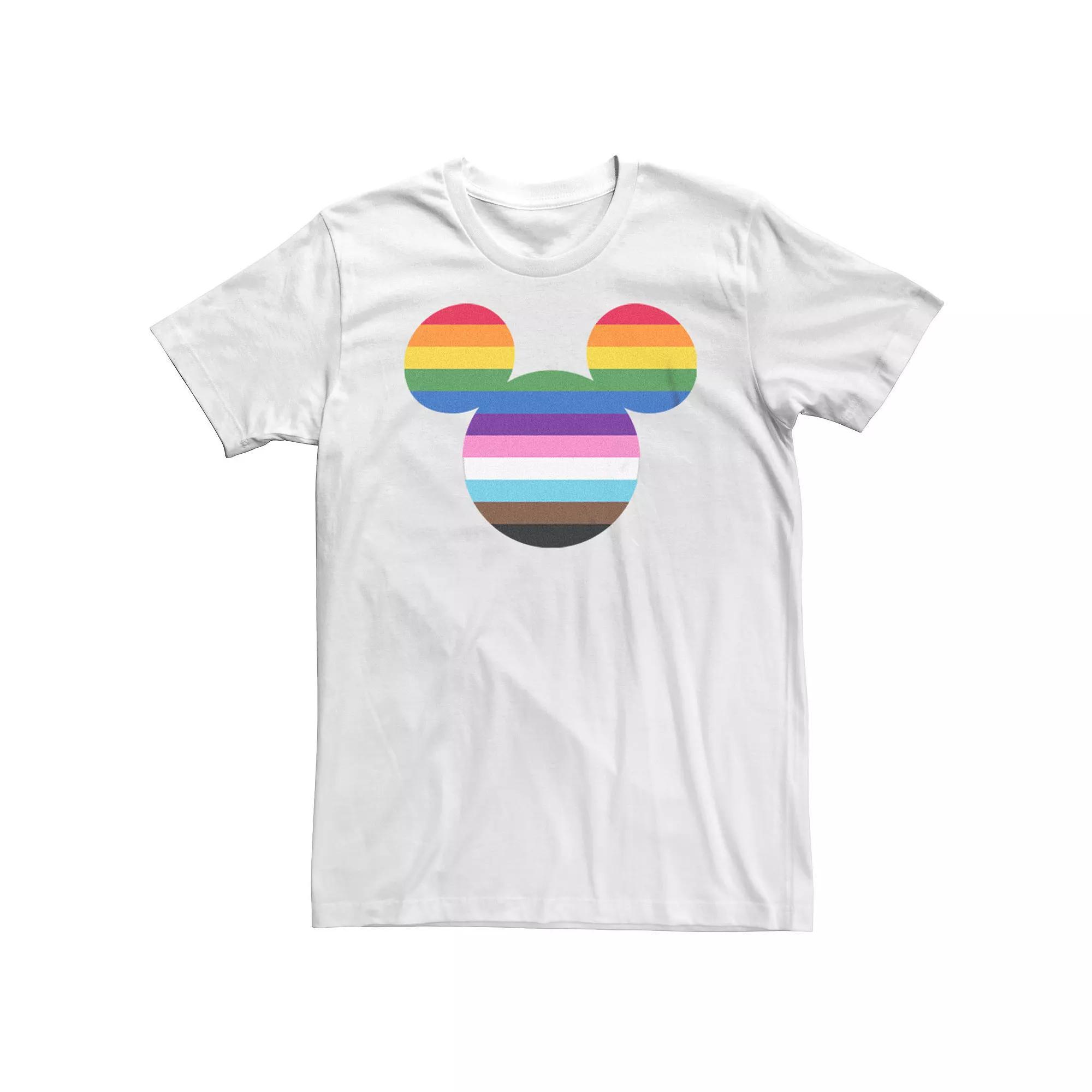 Disney's Mickey Mouse Big & Tall Rainbow Filled Head Graphic Tee, Men's, Size: 4XL, White Product Image