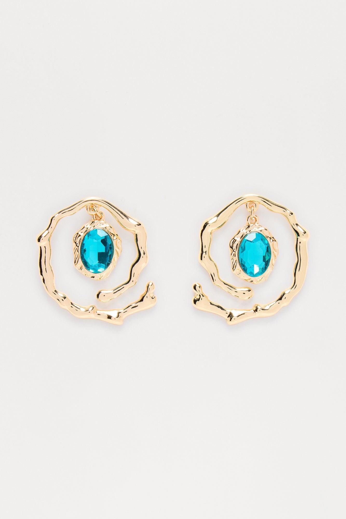 Aqua Dreams Drop Statement Earrings - Aqua Product Image