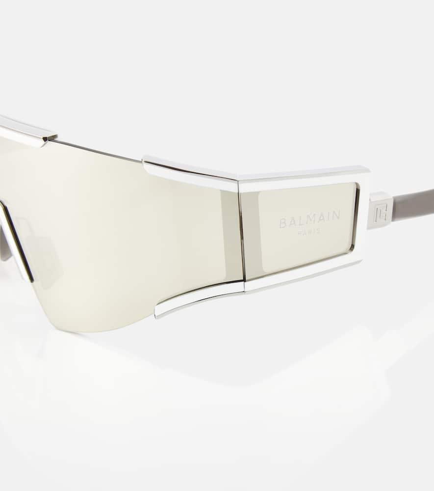 BALMAIN Fleche Mask Sunglasses In White Product Image