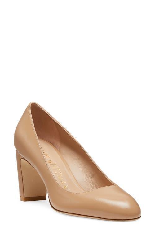 Stuart Weitzman Womens Vida 75 Almond Toe Block Heel Pumps Product Image