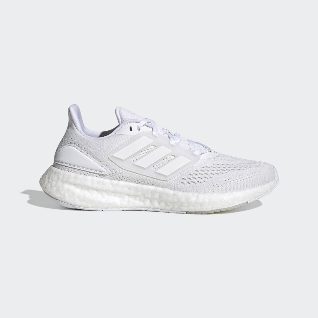 adidas Running Pureboost 22 White/Carbon) Women's Shoes Product Image