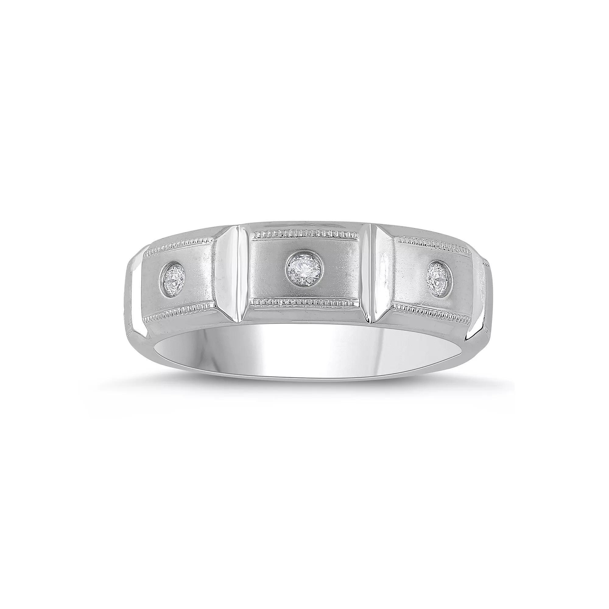 Galaxie Solaire 10k White Gold 1/3 Carat T.W. Lab-Grown Diamond Men's Eternity Ring, Size: 11, 10k Whgold Product Image