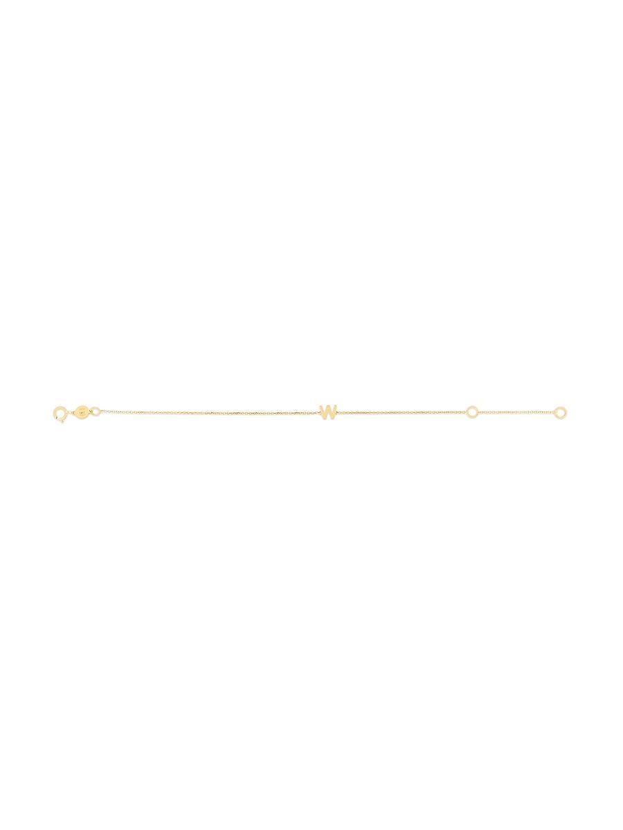 Womens 14K Yellow Gold Initial Charm Bracelet Product Image
