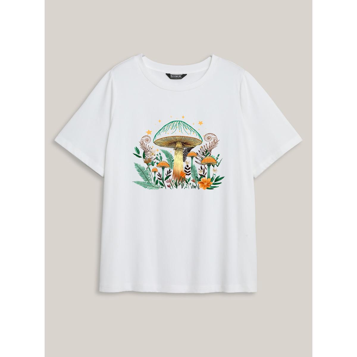 Plus Size Oh-my-Heart Round Neck T-Shirt Originalwhite Women Non Art&design Round Neck Everyday-Casual T-shirts BloomChic 26/4X Product Image