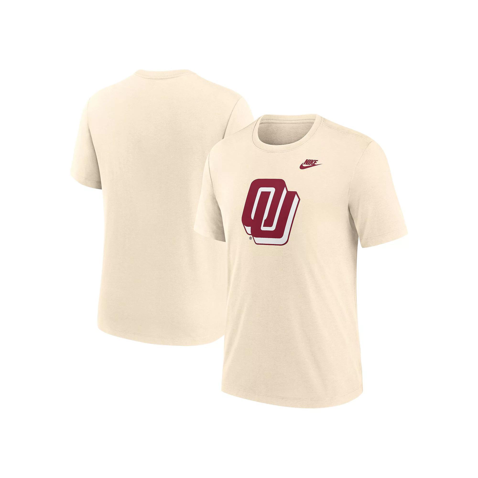 Men's Nike Cream Oklahoma Sooners Vault Logo Tri-Blend T-Shirt, Size: XL, Beige Product Image