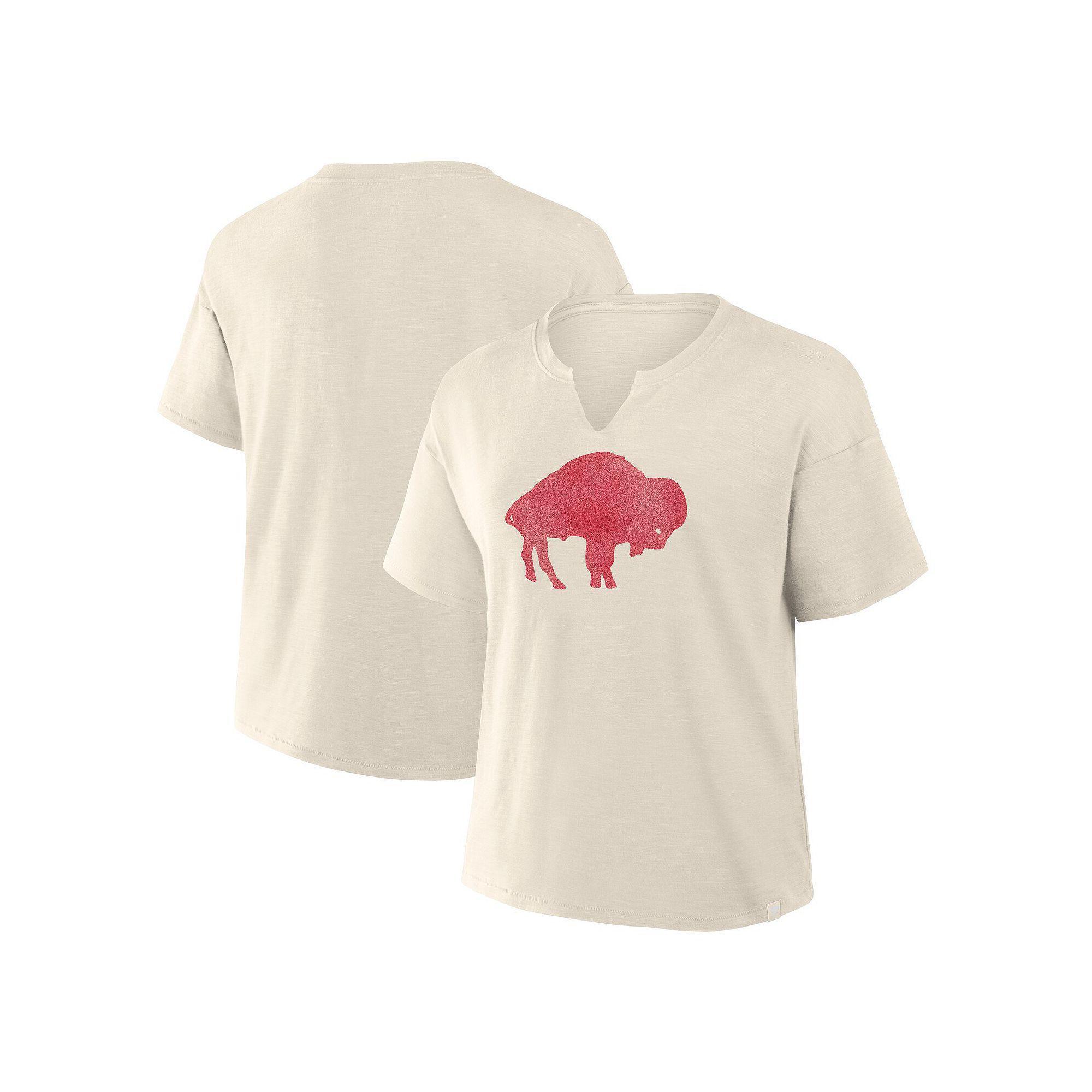 Womens Fanatics Cream Buffalo Bills Slub V-Neck T-Shirt Product Image