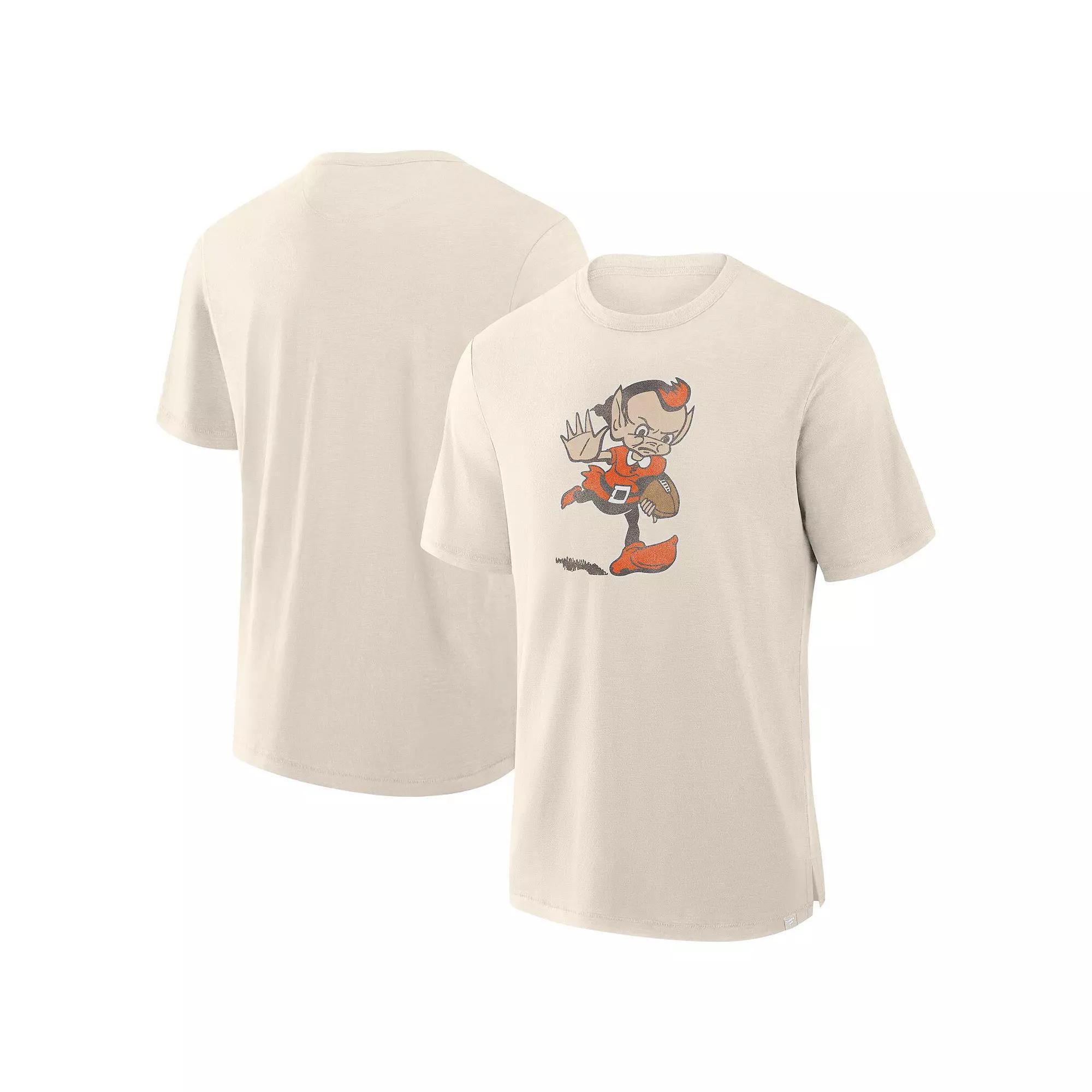 Men's Fanatics  Cream Cleveland Browns Slub T-Shirt, Size: Large, Beige Product Image