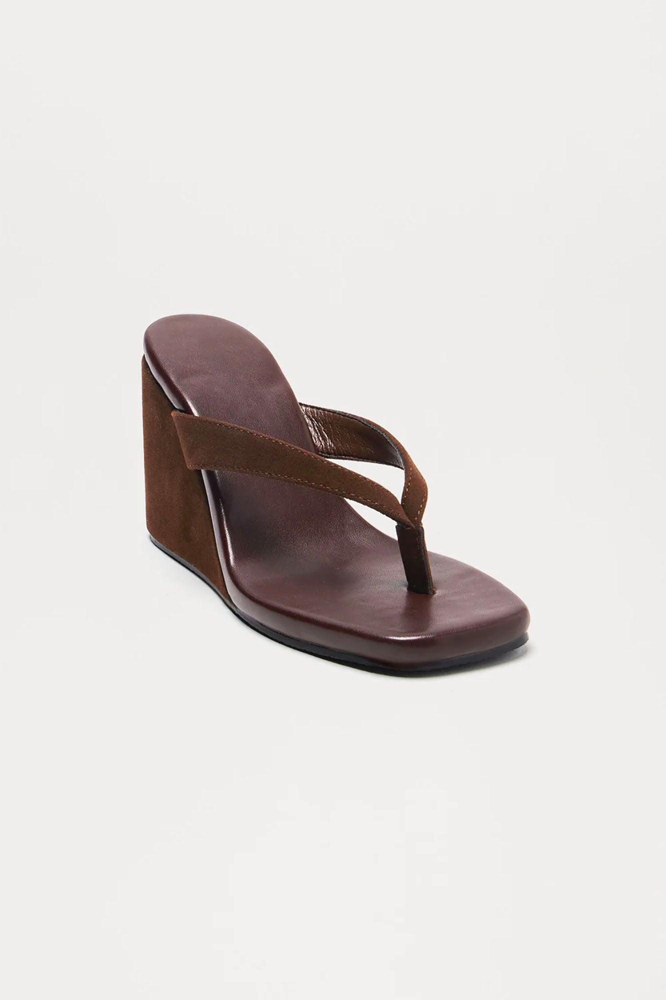 Mekia Thong Wedges - Brown Product Image
