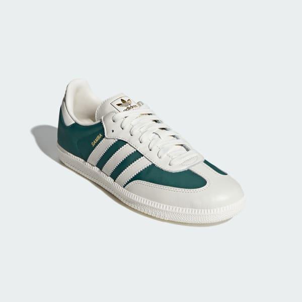 Mens adidas Samba OG Athletic Shoe Off White / Collegiate Green Product Image