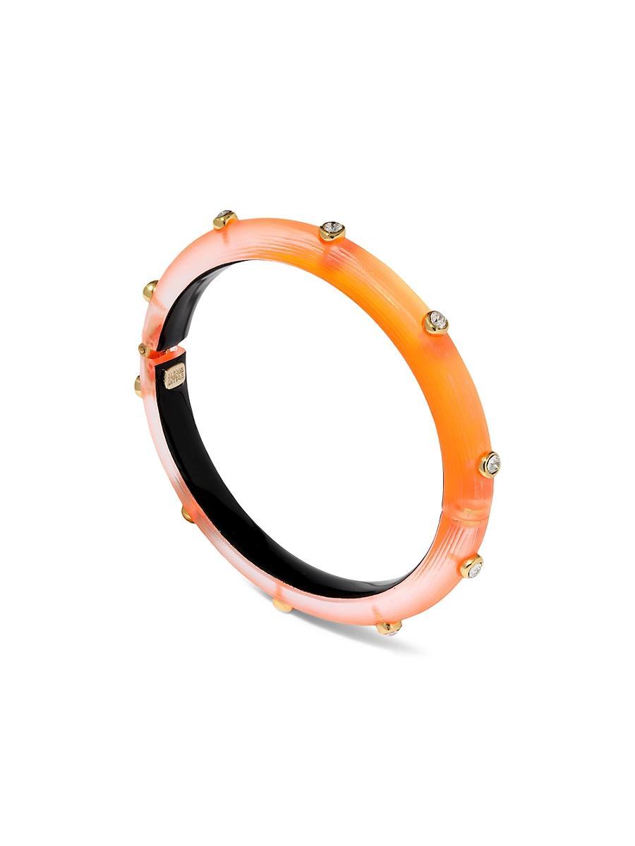 Womens Luminous Lucite 14K-Gold-Plated & Crystal Hinged Bracelet Product Image