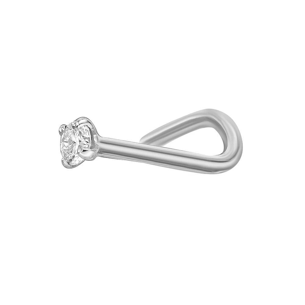 Lila Moon 14k Gold Diamond Accent 18 Gauge Curved Nose Ring Stud, Women's Product Image