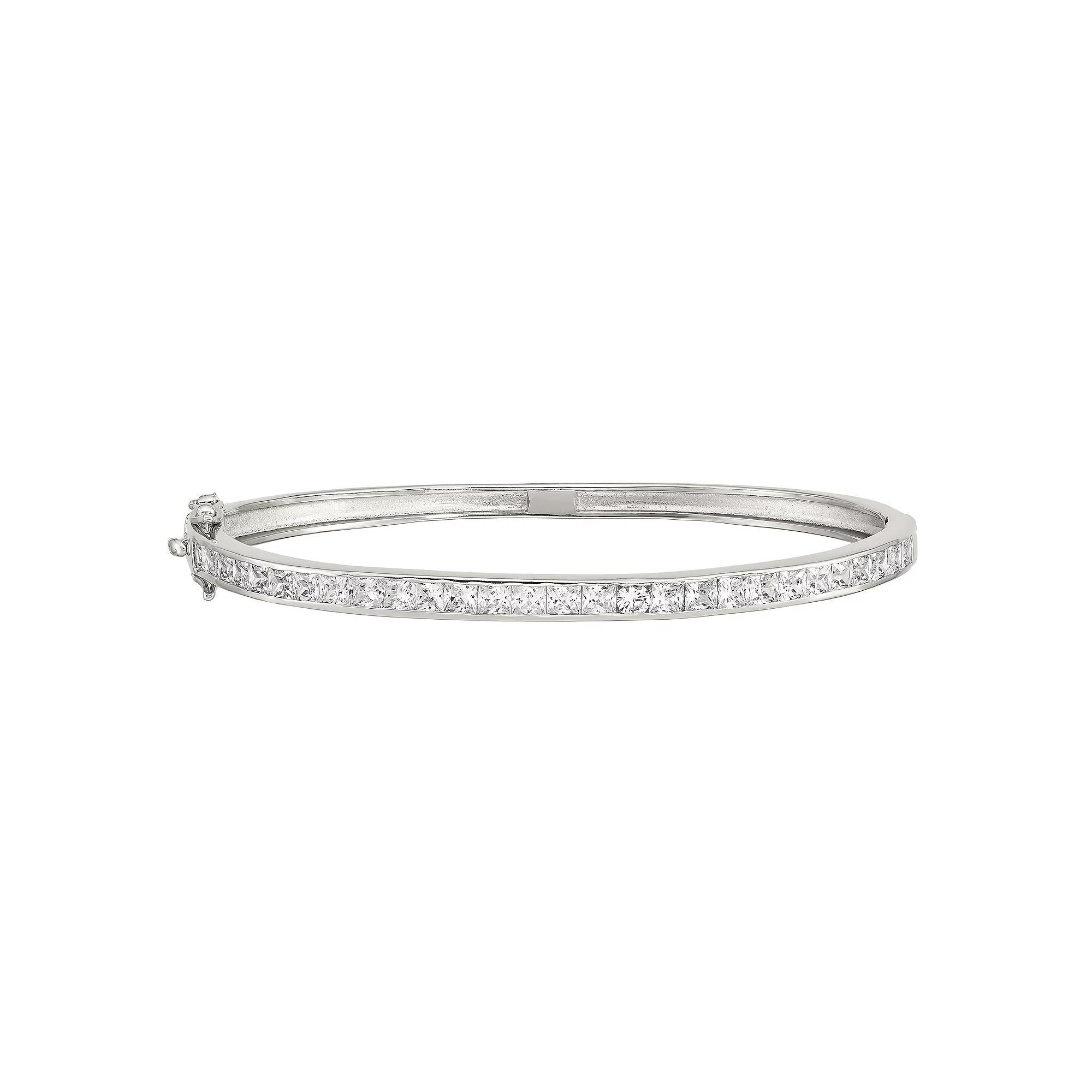 Sophie Miller Sterling Silver Cubic Zirconia Bangle Bracelet, Women's, Size: 8" Product Image