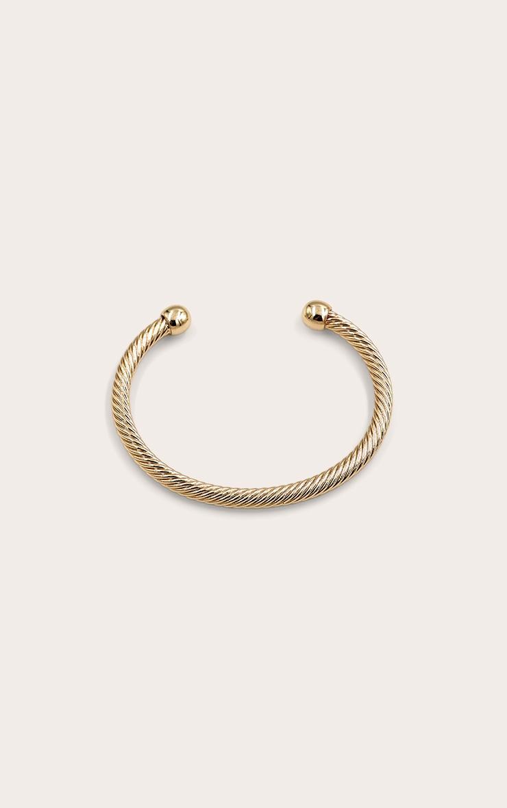 Gold Textured Twisted Cuff Product Image