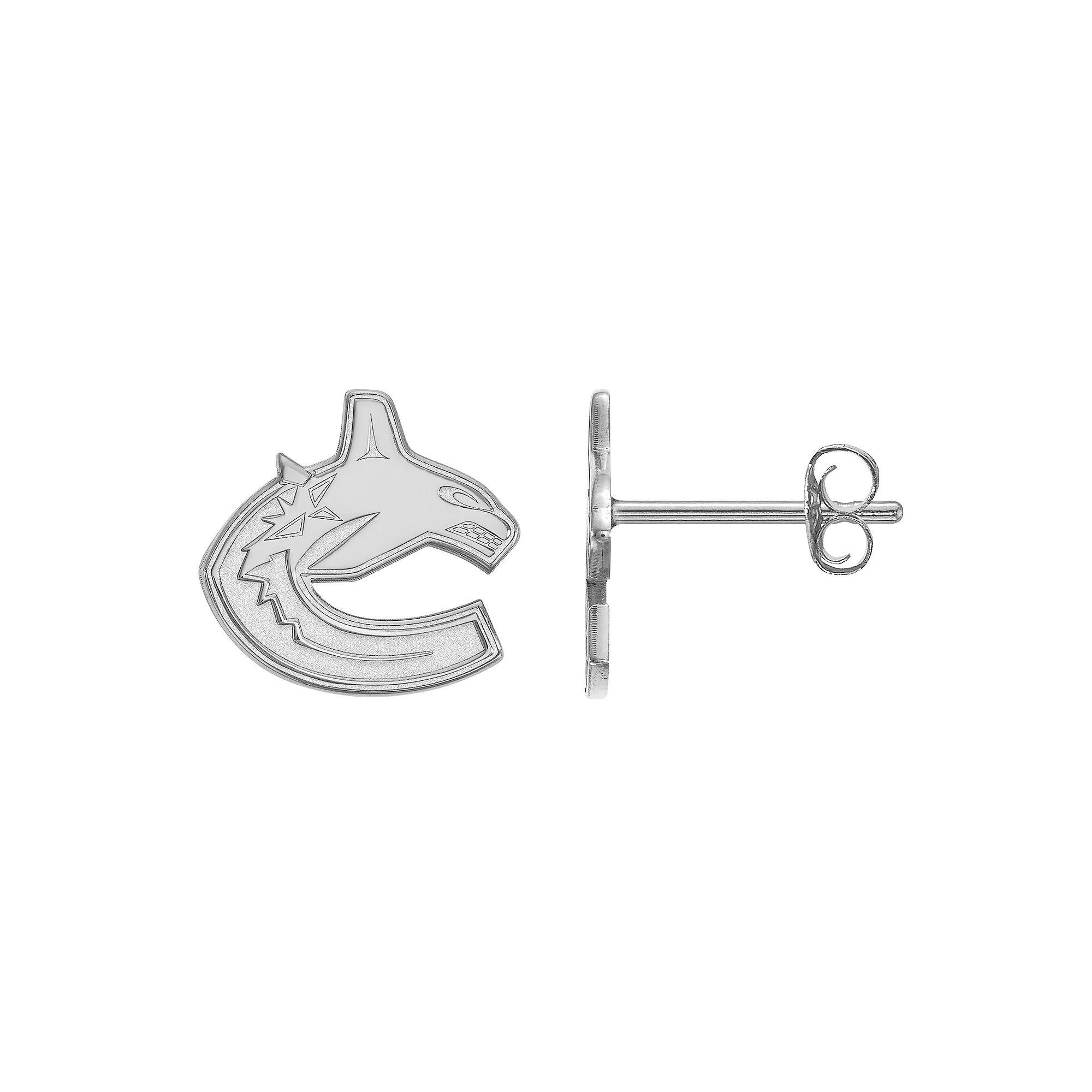 LogoArt Vancouver Canucks 14k Gold Over Silver Logo Stud Earrings, Womens, Sterling Silver Product Image