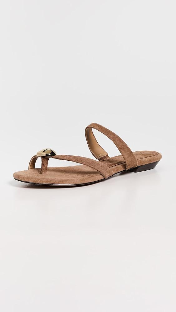 Madewell The Mila Organic Hardware Thong Slide Sandals in Leather | Shopbop Product Image