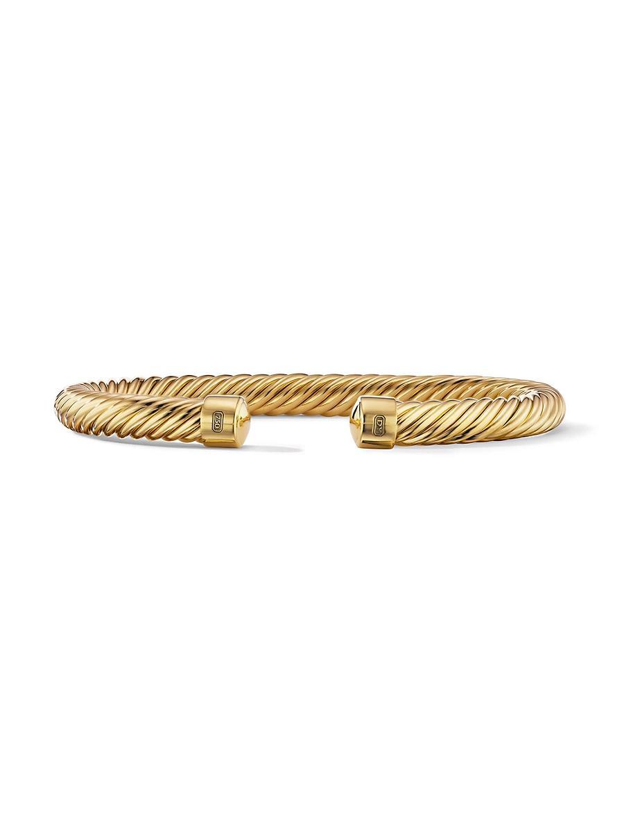 David Yurman Mens Cable Cuff Bracelet in 18K Yellow Gold, 7mm Product Image