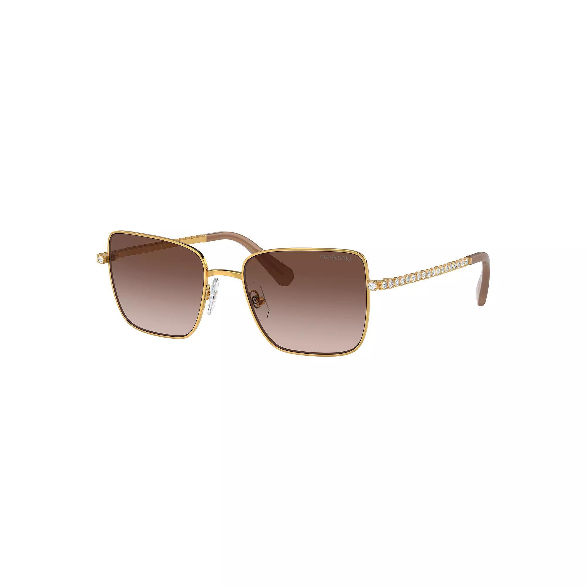 Women's Swarovski SK7015 Polarized Oval Sunglasses, Yellow Product Image