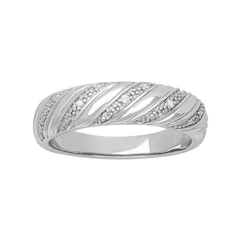 Love Always Sterling Silver Diamond Accent Swirl Band, Women's, Size: 6 Product Image