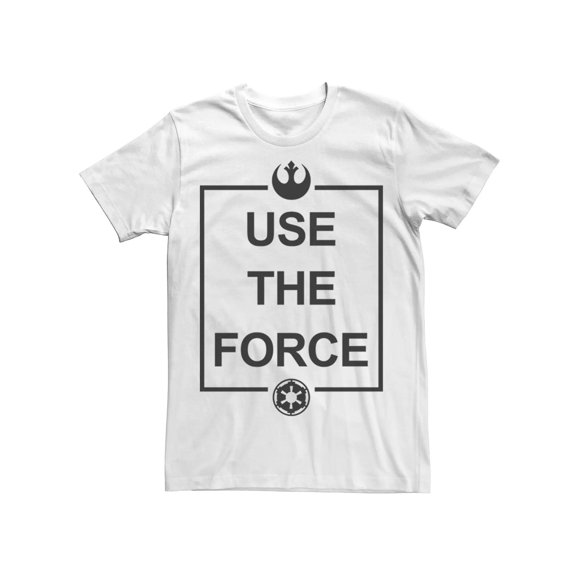 Men's Star Wars Use The Force Simple Text Logo Tee, Size: XXL, White Product Image