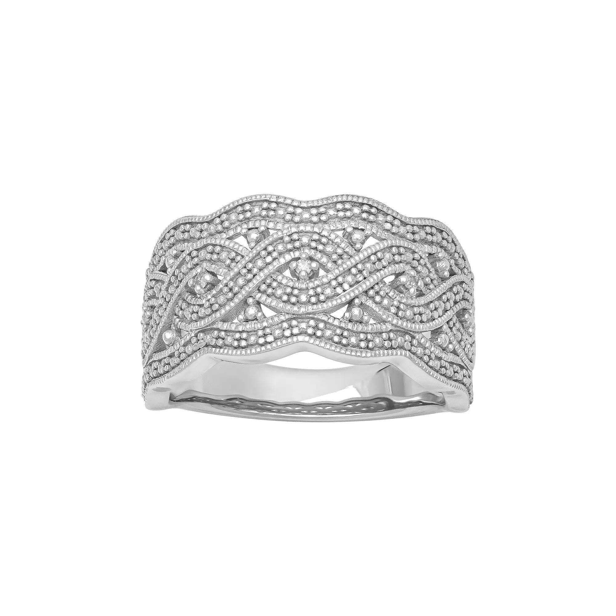 Love Always Sterling Silver Diamond Accent Swirl Band, Women's, Size: 6 Product Image