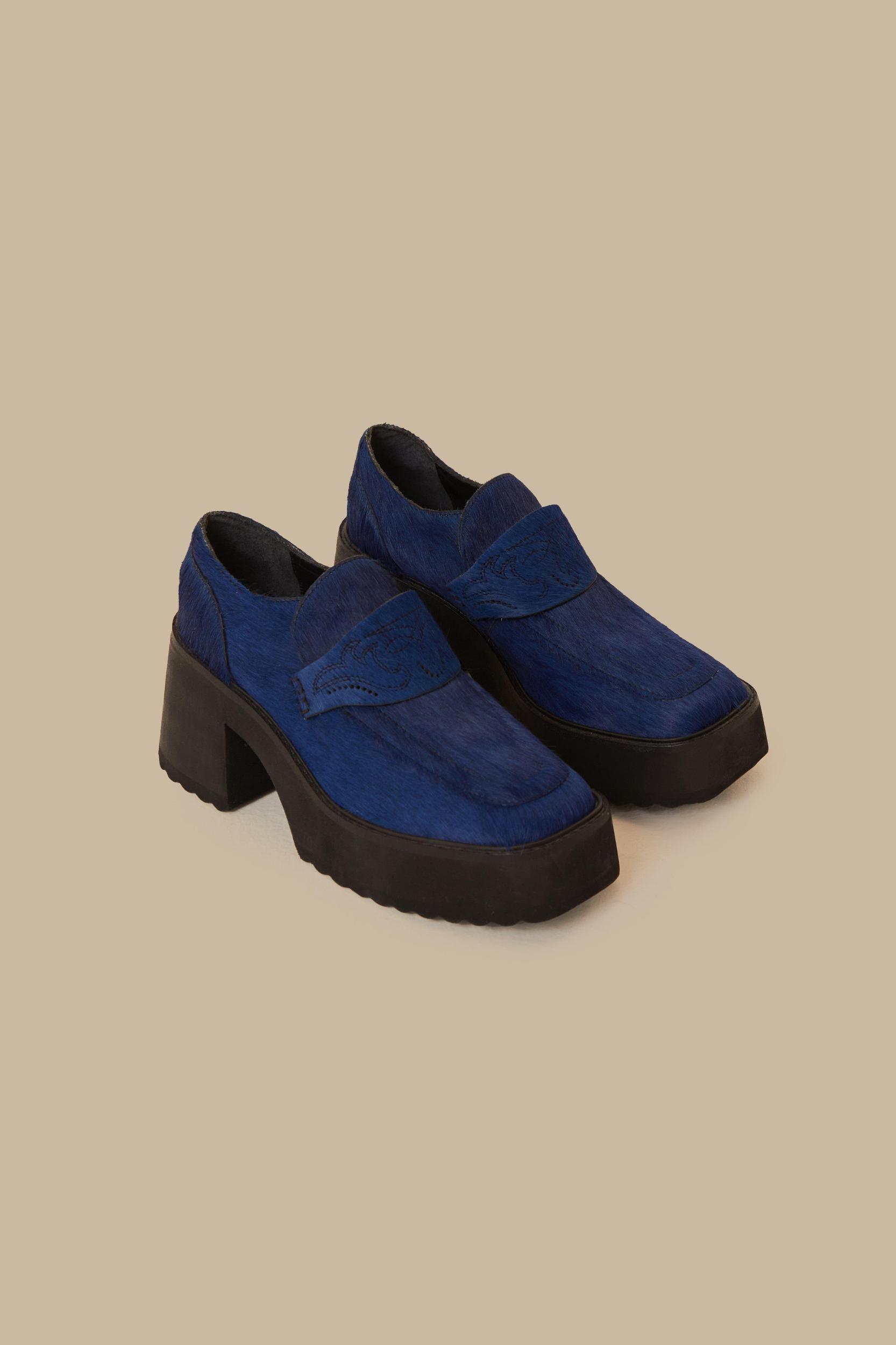 Royal Blue Platform Loafer, ROYAL BLUE / 7 1/2 Product Image