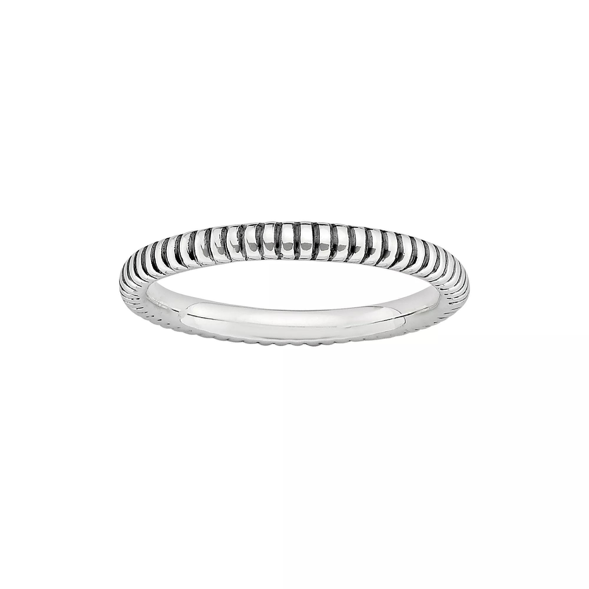 Stacks & Stones Sterling Silver Ribbed Stack Ring, Women's, Size: 8 Product Image