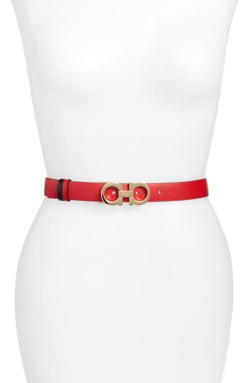 Womens Gancini Adjustable Cut-to-Size Reversible Hammered Leather Belt Product Image