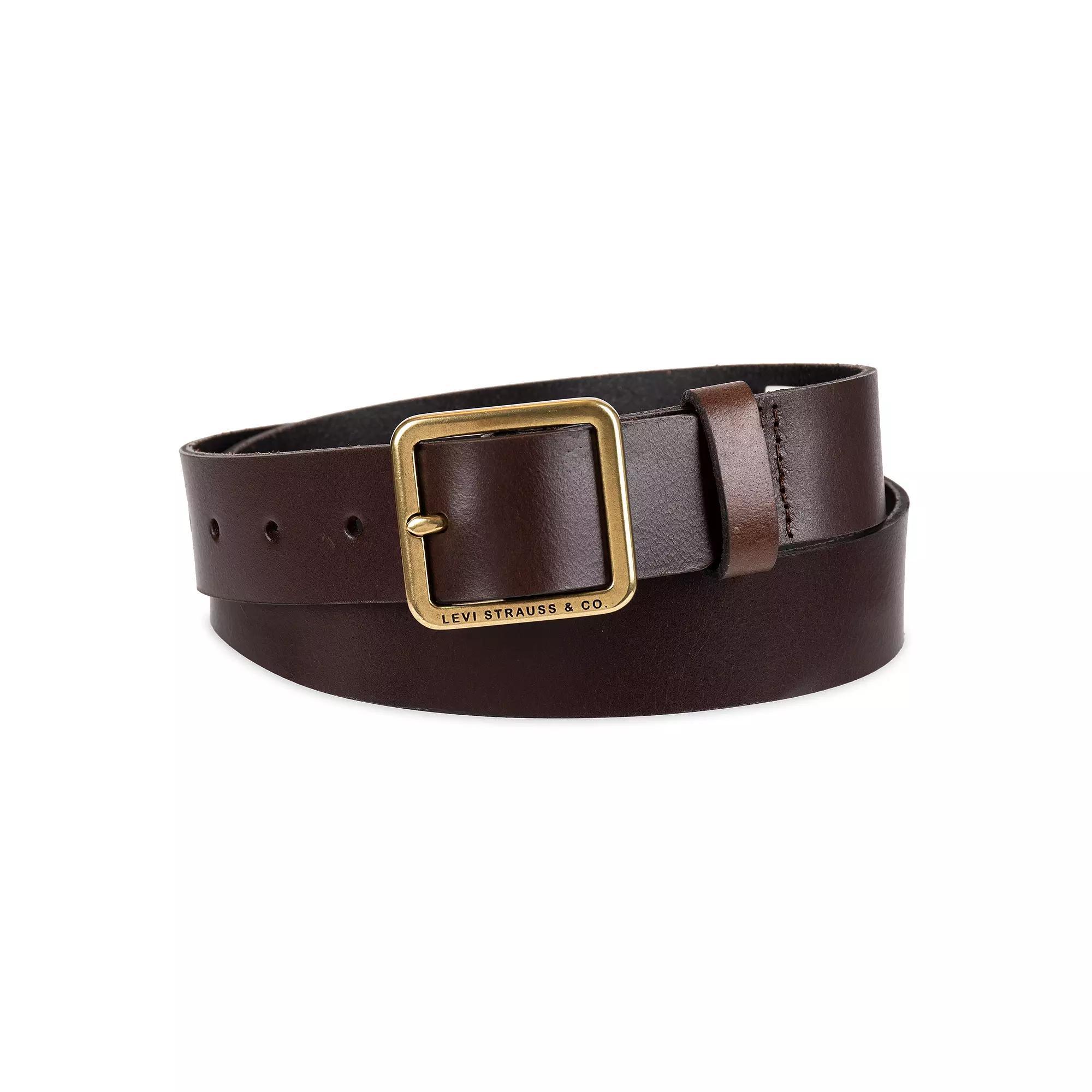 Womens & Plus Levis Square Center Bar Buckle Leather Belt Product Image