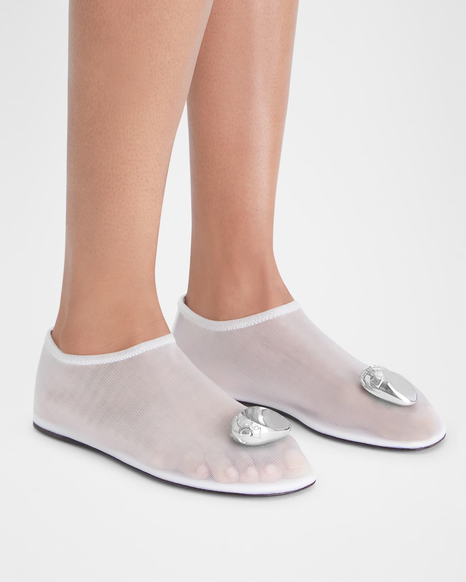 Patos Ornament Mesh Ballerina Flats Product Image