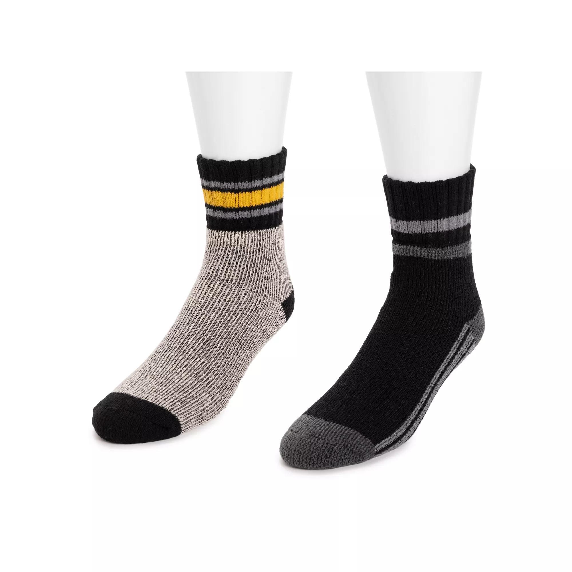Mens MUK LUKS 2-Pack Heat Retainer Camp Crew Socks, Sleeping Green Product Image