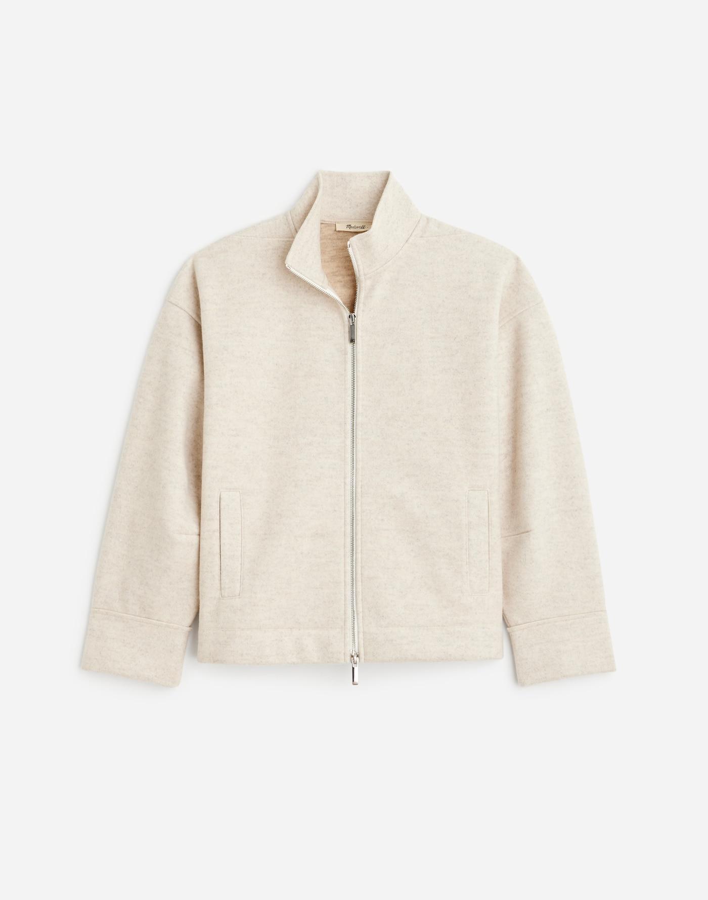 Relaxed Mockneck Knit Jacket Product Image