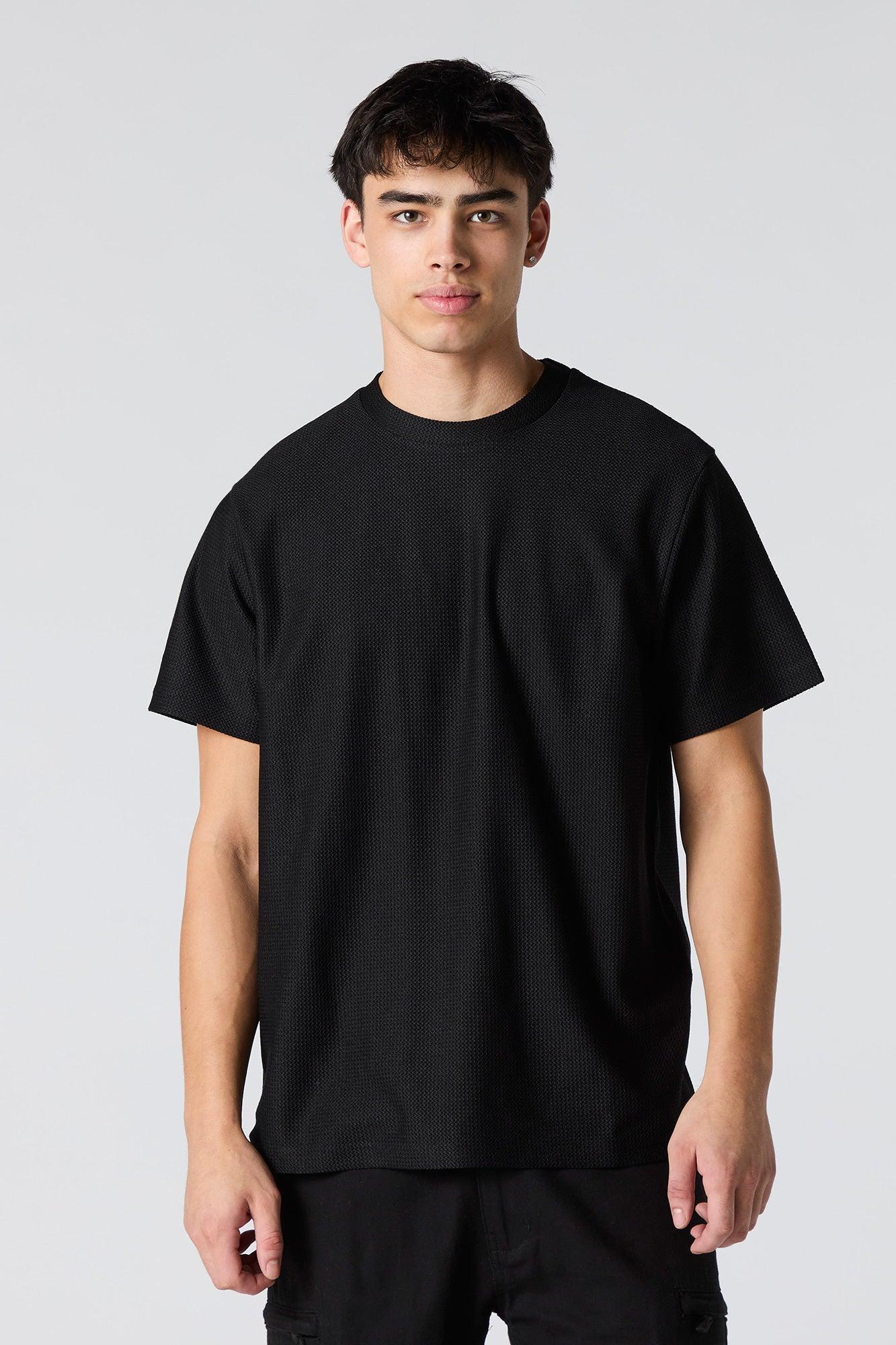 Textured Crewneck T-Shirt Male Product Image