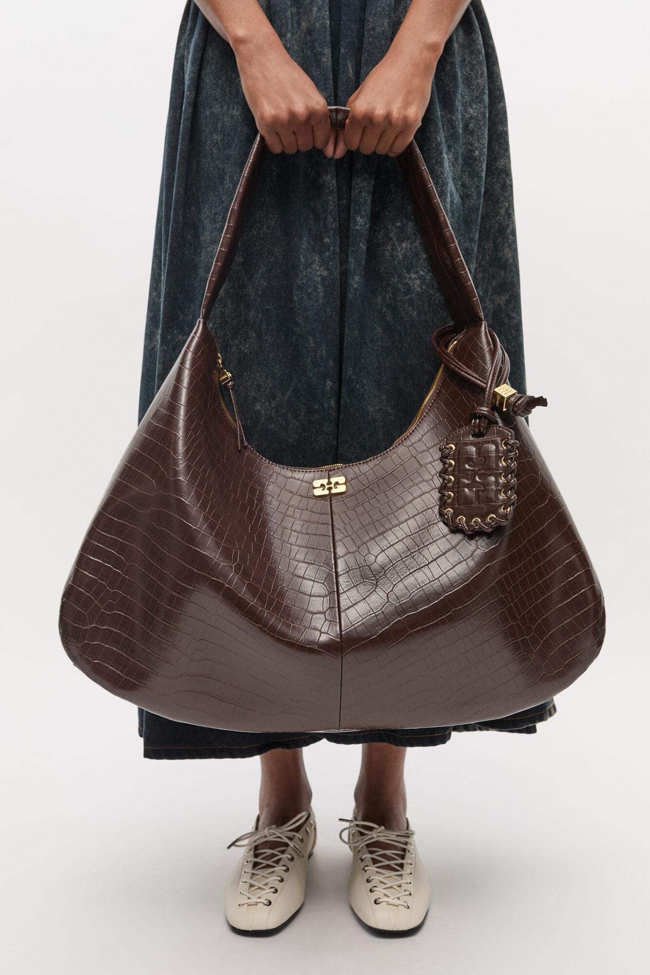 Brown Croco XXL Hobo Bag Product Image