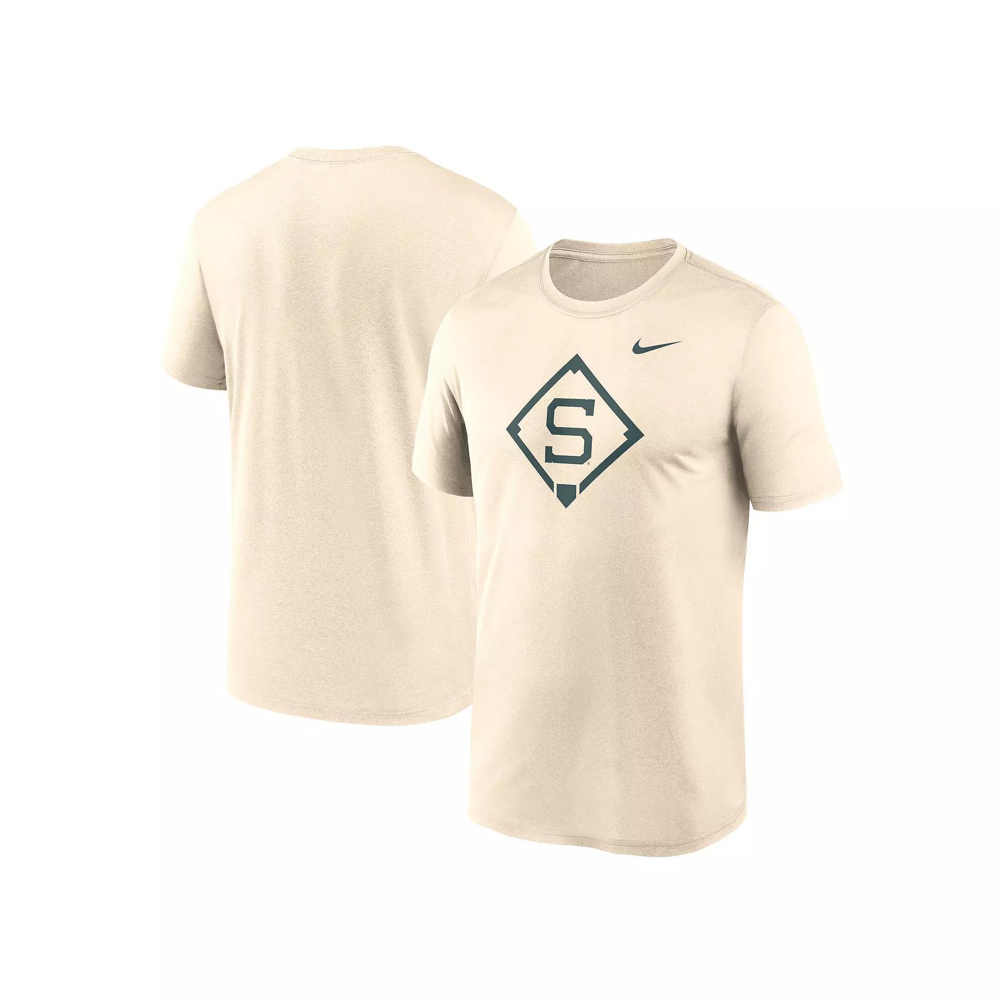 Men's Nike Cream Michigan State Spartans Legend Baseball Icon Performance T-Shirt, Size: Medium, Beige Product Image