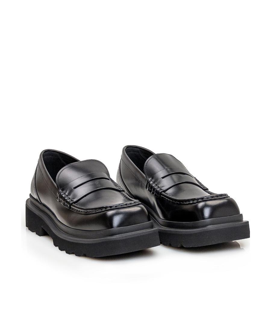 DOLCE & GABBANA Calfskin Loafers In Black Product Image
