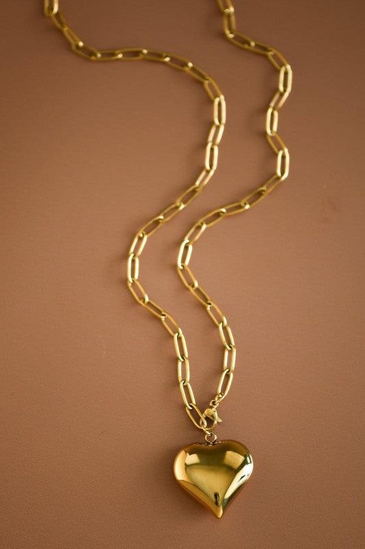 Big Heart Gold Necklace – 18K Gold-Plated Stainless Steel Product Image