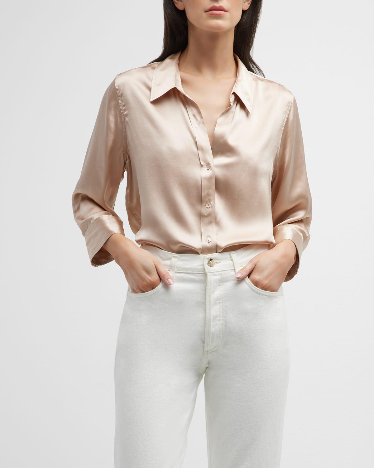 LAgence Dani Silk Charmeuse Blouse Product Image