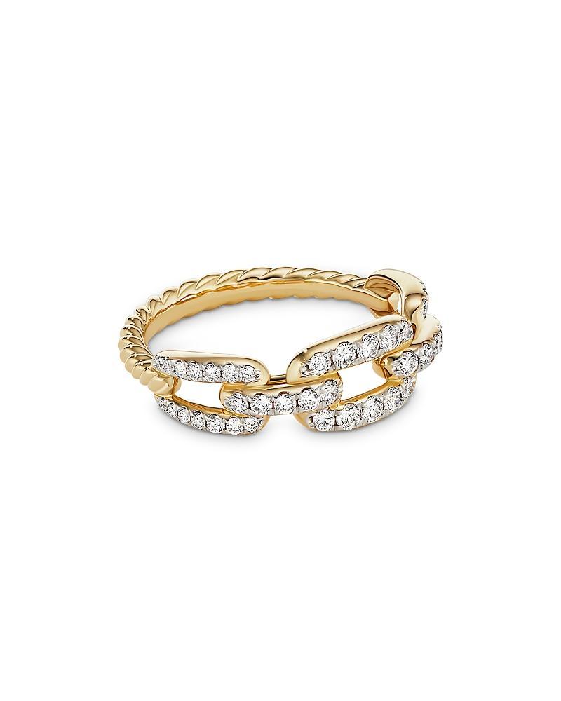David Yurman 18K Yellow Gold Stax Chain Link Ring with Diamonds Product Image