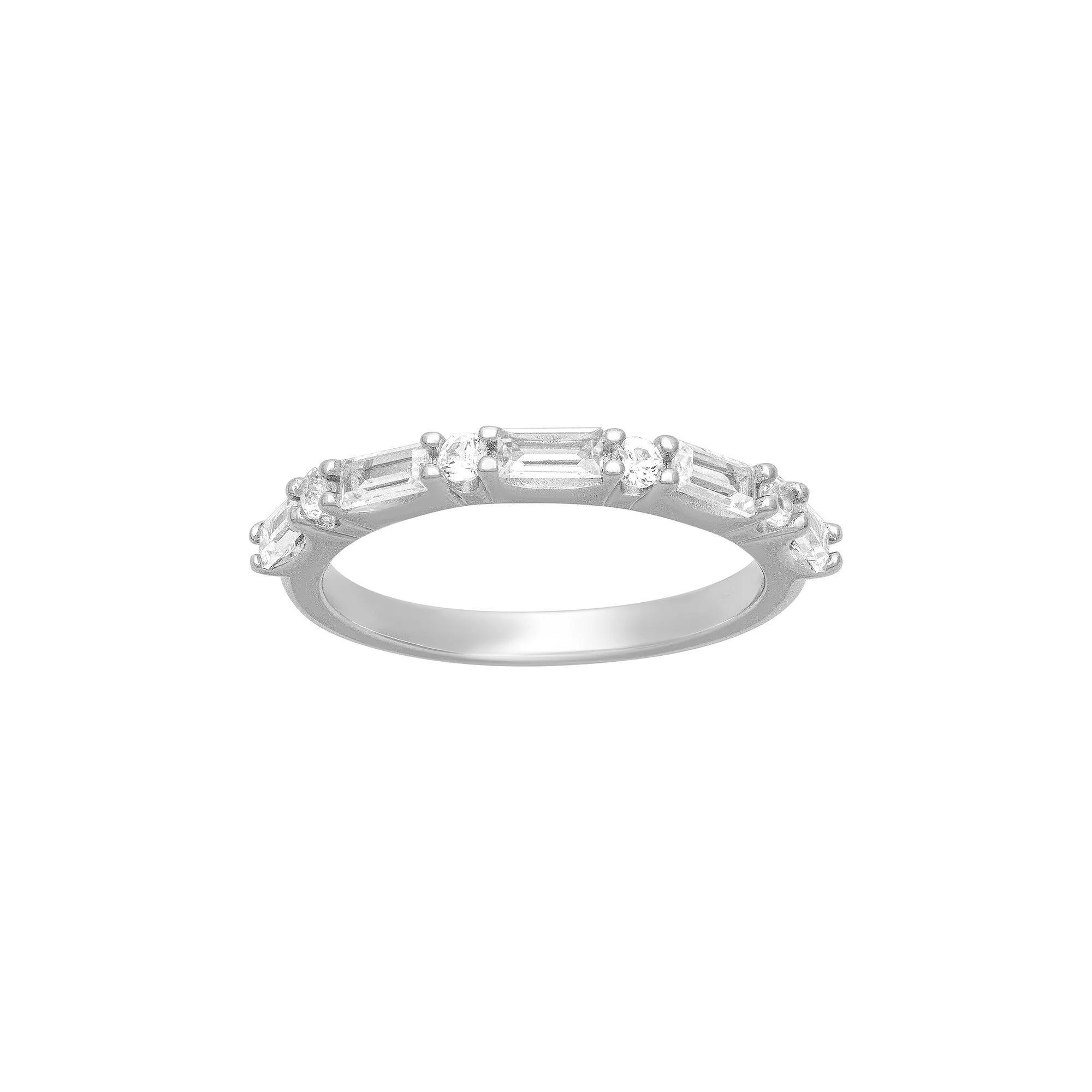 Love Always Sterling Silver 5/8 Carat T.W. Lab-Created White Sapphire Anniversary Band Ring, Womens Product Image