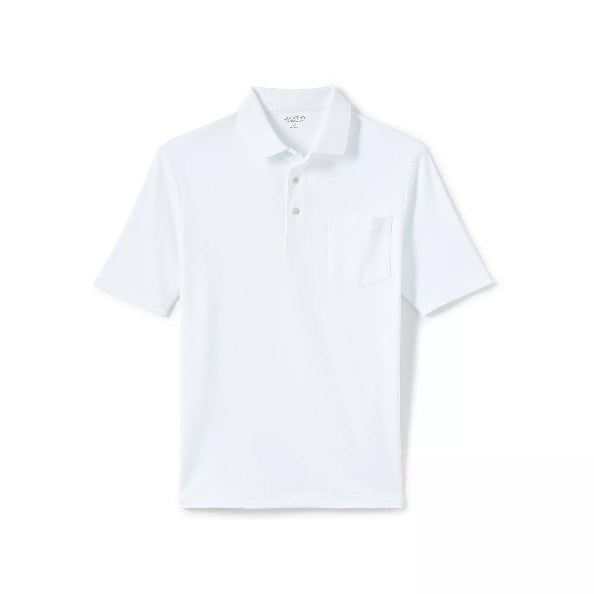 Big & Tall Lands' End Supima Polo, Men's, Size: 4XB, White Product Image
