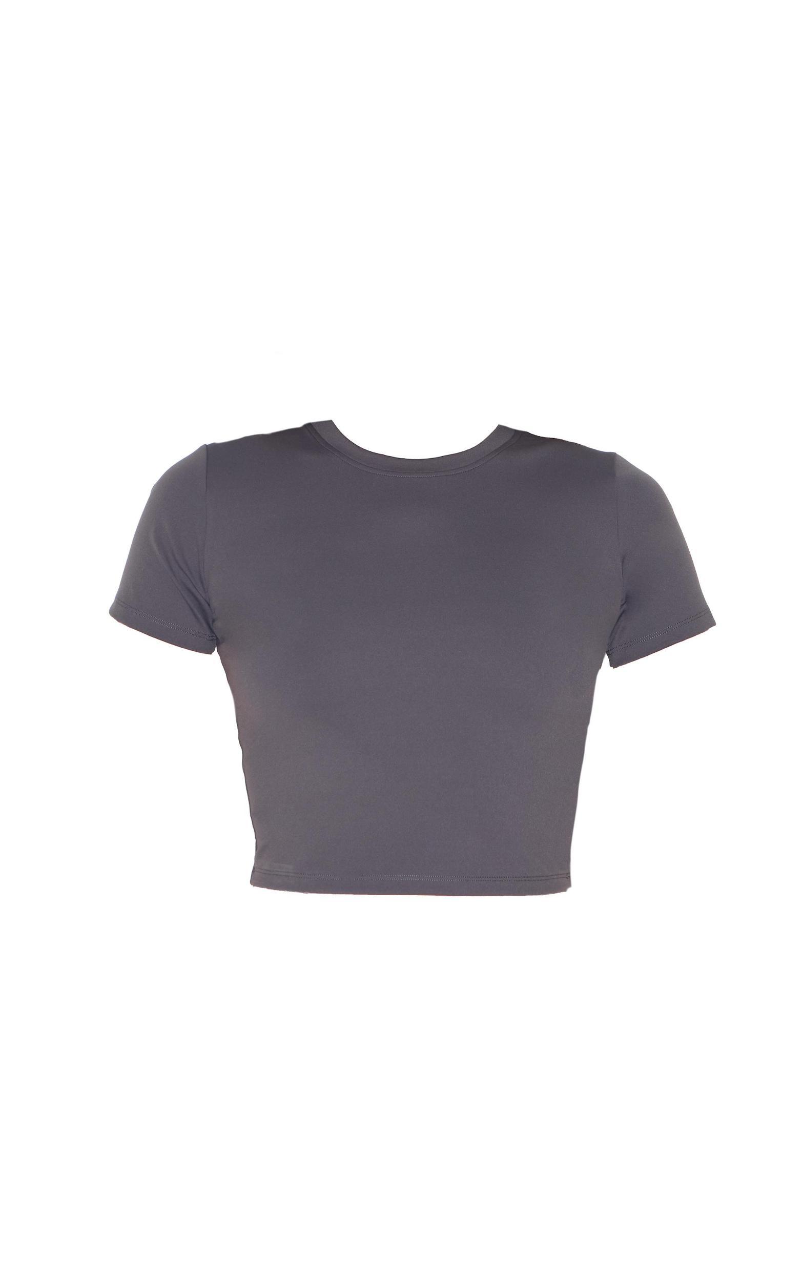 Charcoal Sculpt Short Sleeve Crop Gym Top Product Image