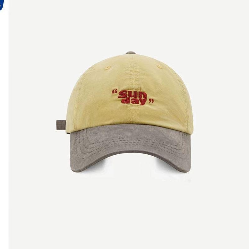 Lettering Embroidered Two-Tone Baseball Cap Product Image
