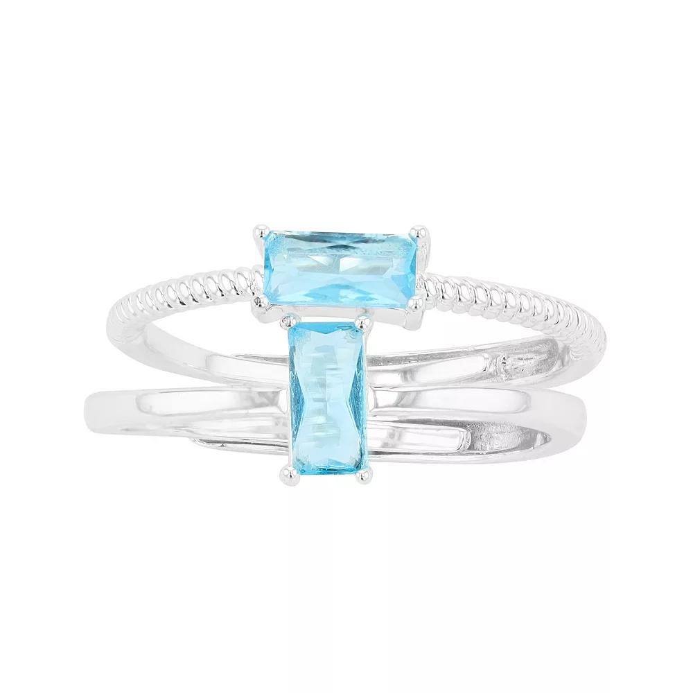 City Luxe Birthstone Simulated Gemstone Duo Ring Set, Women's, Gold Tone September Product Image