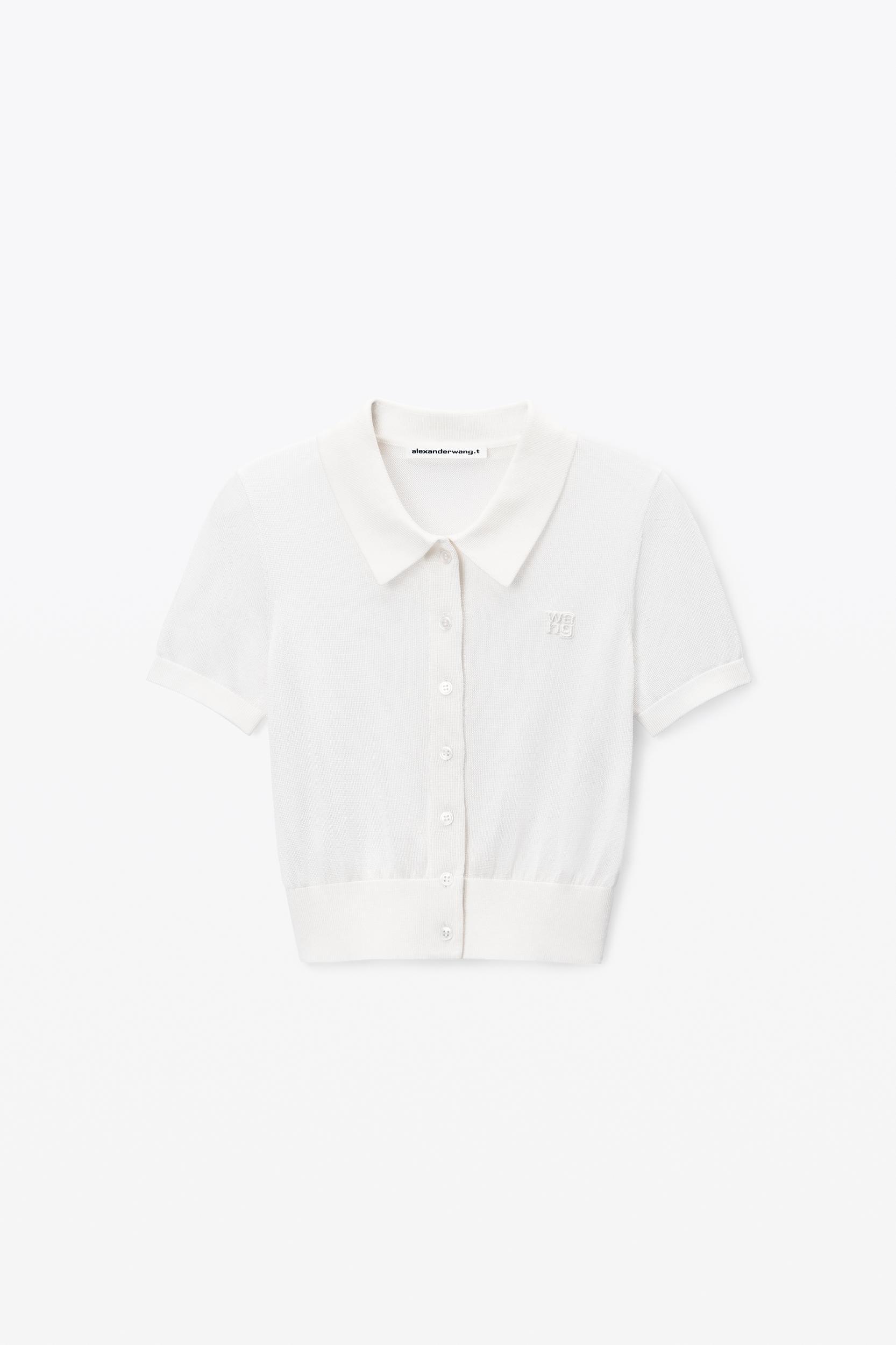 Logo Embroidered Polo Cardigan In Viscose Product Image
